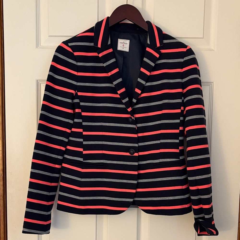 Gap Women's Blazer - Black and Pink Stripes